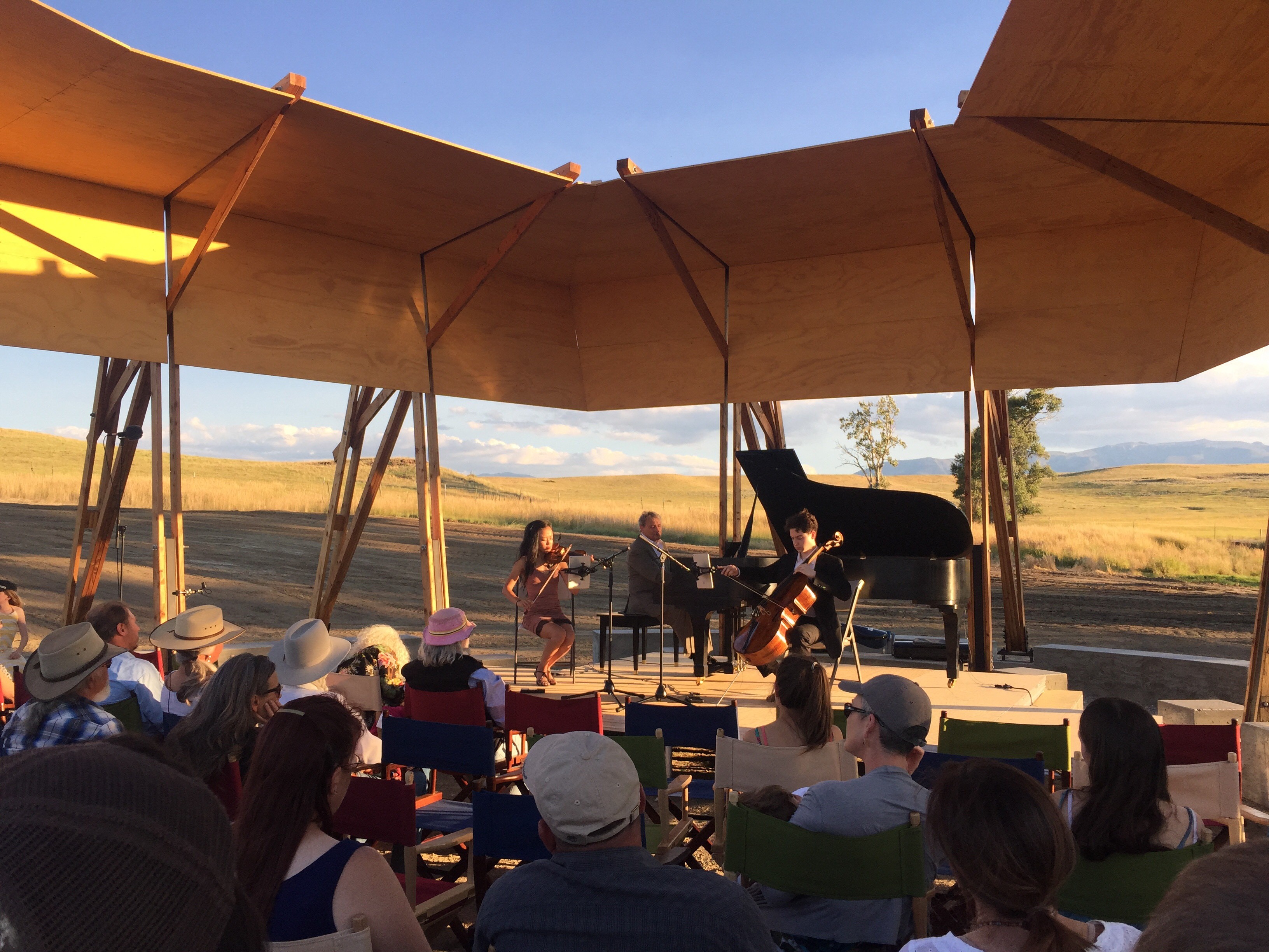 The Tippet Rise Tiara outdoor concert shell in Montana.