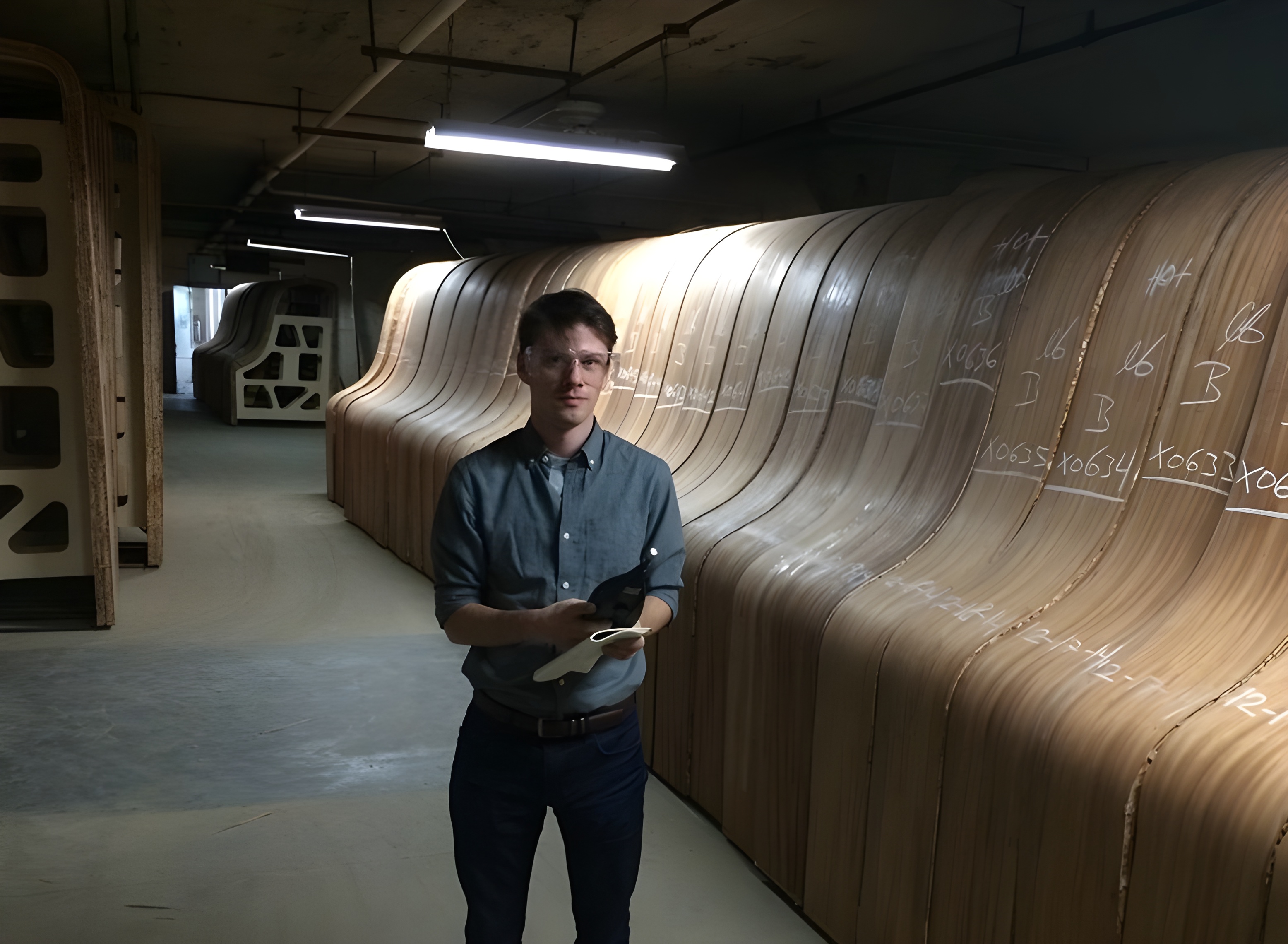 Willem Boning at Steinway piano factory